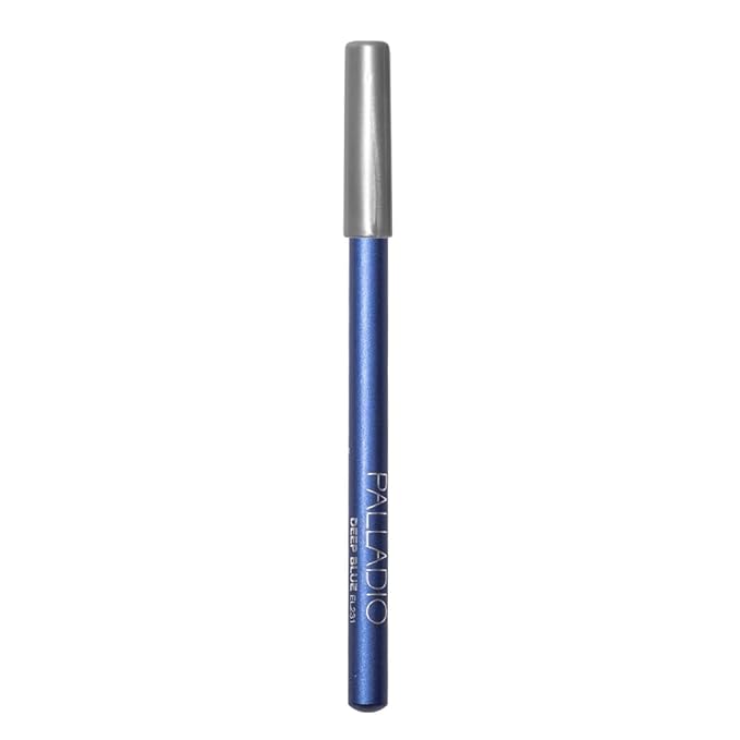 Palladio Wooden Eyeliner Pencil, Thin Pencil Shape, Easy Application, Firm yet Smooth Formula, Perfectly Outlined Eyes, Contour and Line, Long Lasting, Rich Pigment, Deep Blue
