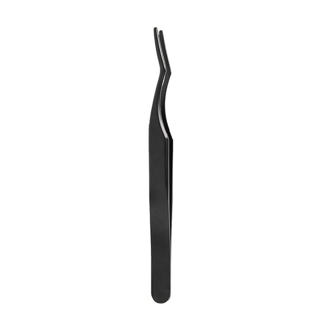 False Eyelash Applicator - FEITA Professional Curved Eyelashes Extension Tweezer for Easy Lashes Application and Removal - Black - 1Pc