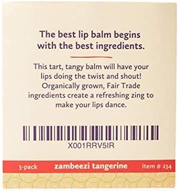 Organic, Fair Trade Beeswax Lip Balm - Tangerine 3 Pack - Ethically Sourced