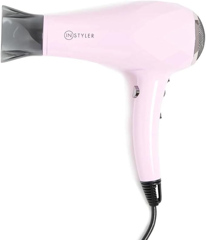 InStyler Turbo Ionic Hair Dryer in Pink with Cool Shot Button - Negative Ion Blow Dryer for Smooth, Frizz-Free Styling