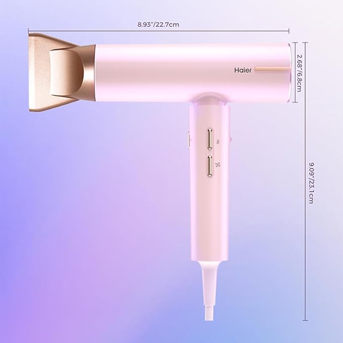 Professional Ionic Hair Dryer, 1800W, Fast Drying Low Noise Blow Dryer, All Hair Types, No Heat Damage, Travel with Concentrator, Professional Lightweight Ionic Hair Dryer for Women and Men