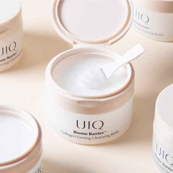 UIQ Biome Barrier Collagen Firming Cleansing Balm – Deep Pore & Makeup Cleansing Balm for Blackheads, Whiteheads, Waterproof Makeup, 3.38 fl oz