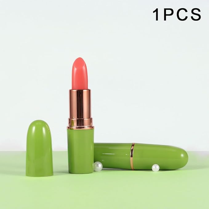BINGBRUSH Aloe vera Color Changing Lipstick,Moisturizer Long Lasting Lip Care Magic Lip Gloss,Makeup Lipstick Set (1pc 02#Strawberry, A-1pc)
