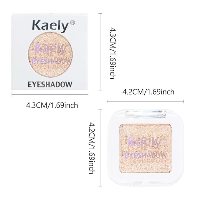 Light Nude Brown Shimmer Single Eyeshadow Makeup Palette, Natural Nude Brown Single Eye Shades, Creamy Pressed Powder for Easy Blending, Mini Travel Palette for Women, Everyday Eyeshadow Makeup