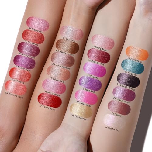 Oulac Pink Lipstick for Women with Metallic 3D Shine Lightweight Hydrating Formula, High Impact Lip Color, Vegan Beauty, Full Coverage Lip Makeup, Christmas Gifts for Women, Hip & Hippie(11)