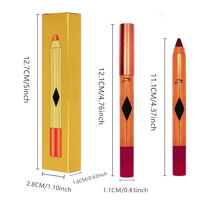 Purplish Red Matte Lipstick Pencil for Women Lip Liner and Lip Stain, Long Lasting Waterproof labiales mate 24 horas, originales pintalabios permanente 24 horas with Sharpener Easy to Apply Shade 509