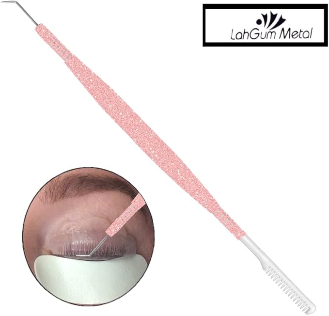 Separation Eye lash Separator Tool Lash Lift Tools and Tint Kit Professional Lifting - Lashes Separater Perm Extension Separating Comb Tinting Lifter Eyelashes Seperator Supplies Steel Pink Shine
