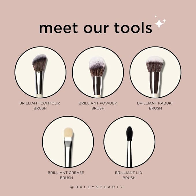 HALEYS Crease Eyeshadow Brush, Medium Fluffy Tapered Brush, Soft, Easy Blending Makeup Tool, Seamless, Multi-tasking Makeup Brush for Cream and Powder, High-end Synthetic Bristles, Vegan + CF