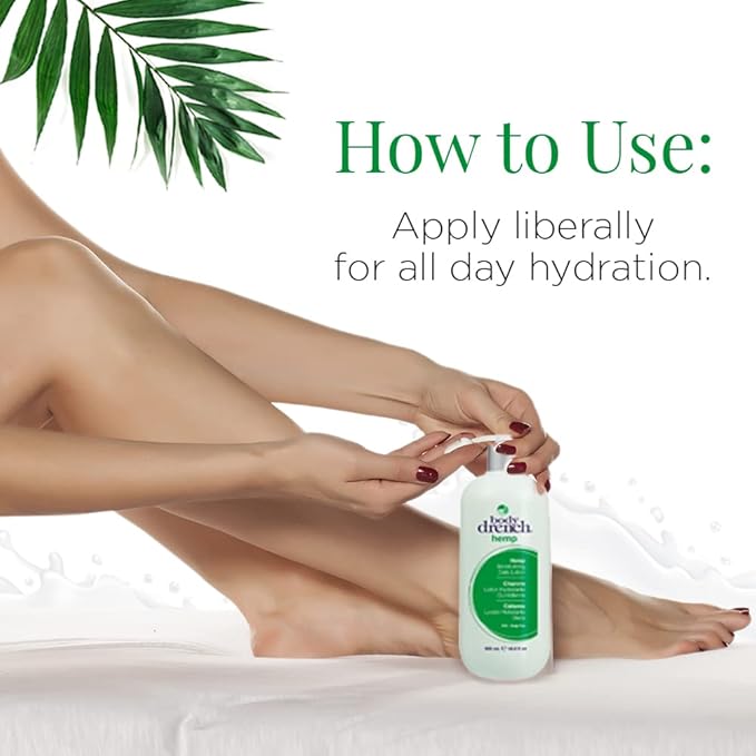 Body Drench Moisturizing Body Lotion – Hydrating & Nourishing Hemp Lotion for All Skin Types, with Hemp Seed Oil, 16.9 fl oz