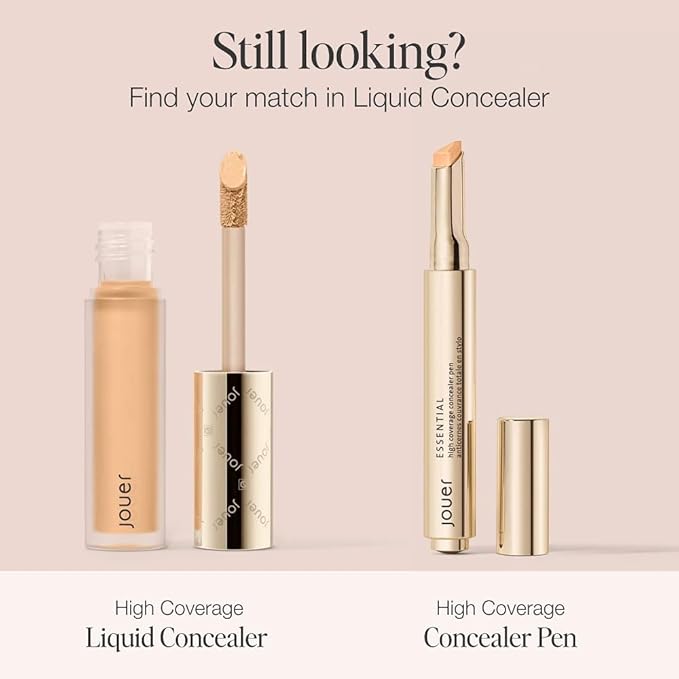 Jouer Essential High Coverage Liquid Concealer - Brightening Concealer - Color Corrector for Under Eye Dark Circles, Spot Coverage, and Eye Primer - Soft Matte Finish, Butterscotch