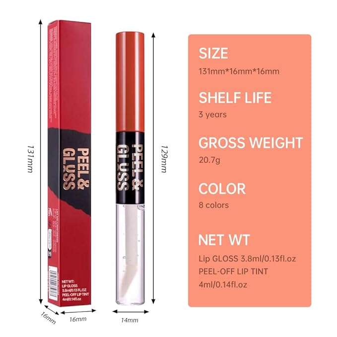 Plum Purple Peel Off Lip Gloss Tattoo and Lip Oil, Lip Stain Peel Off Masque - Peel Off Lip Tint ,Long Lasting Waterproof Transfer-proof Lip Mask Lip Gloss Peel Off Lip Liner,Stay Lip Makeup 08#