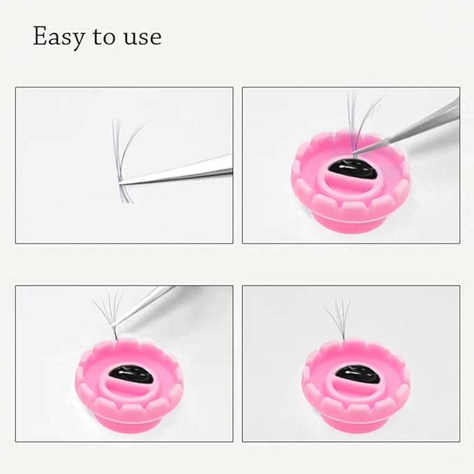 400 Pcs Eyelashes Extension Volume Lashes Fan Blossom Cups,Quick Blossom Cup,Glue Holder and Lash Organizer Tool,for Eyelash Grafting, Nail Art, Quick Volume Lash Fan Cup (Pink)