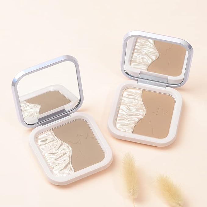 ELLESY Highlighter Contour Powder Makeup Kit,Face Shimmer Highlighter and Matte Finish Contour Bronzer,Lightweight, Easy to apply -C02