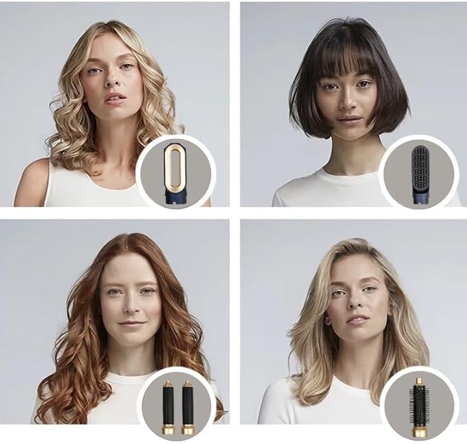 Hair Dryer Brush, 5 in 1 Multi Hair Styler,110,000 RPM High-Speed Negative Ionic Hair Dryer Fast Drying, Professional Blow Dryer Brush for Curling Volumizing Straightening Waves Styling - Salon Tools