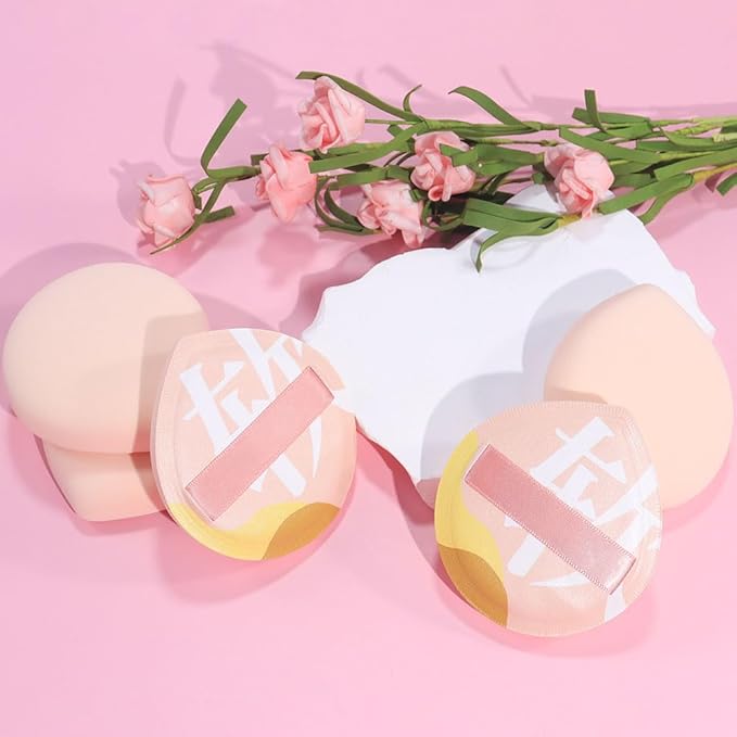 Makeup Sponge for Foundation Concealer and Powder,Latex Free Blender Sponge for Natural and Easy Makeup Soft Long Lasting Beginner-friendly,Travel Size Beauty Makeup Tools (Pink XL 5 Pcs)