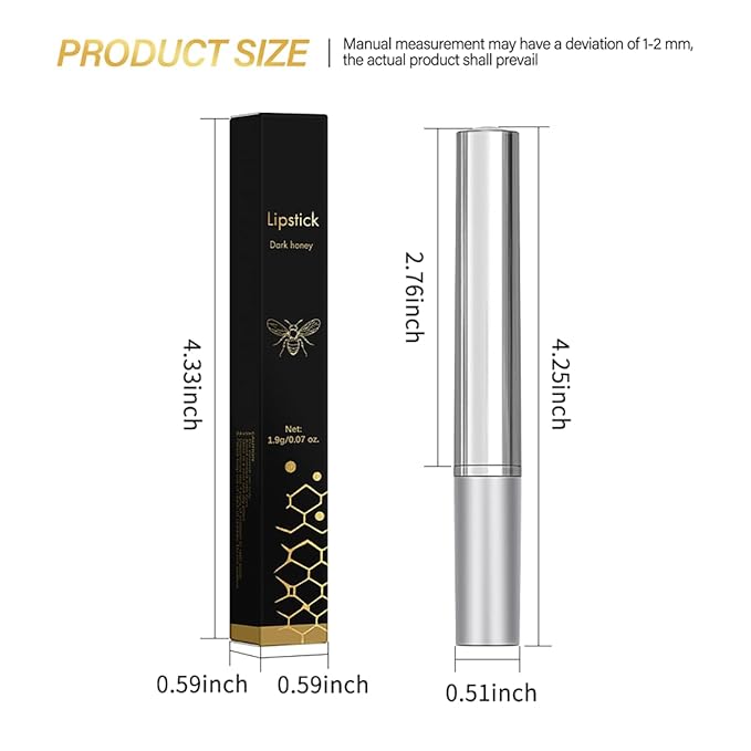 Tinted Lipstick Hydrating Natural Glossy Lip Balm Honey Collection Lipstick Set, Pink and Dark Shades Long-lasting (Dark Honey, 0.07oz)