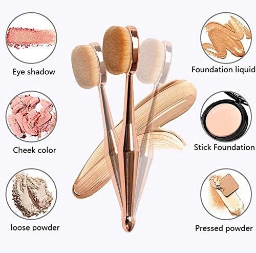 Oval Makeup Brush Set Upgraded Fast Flawless Application Toothbrush Foundation Concealer Blusher Liquid Cream Powder Cosmetic Blending Tools