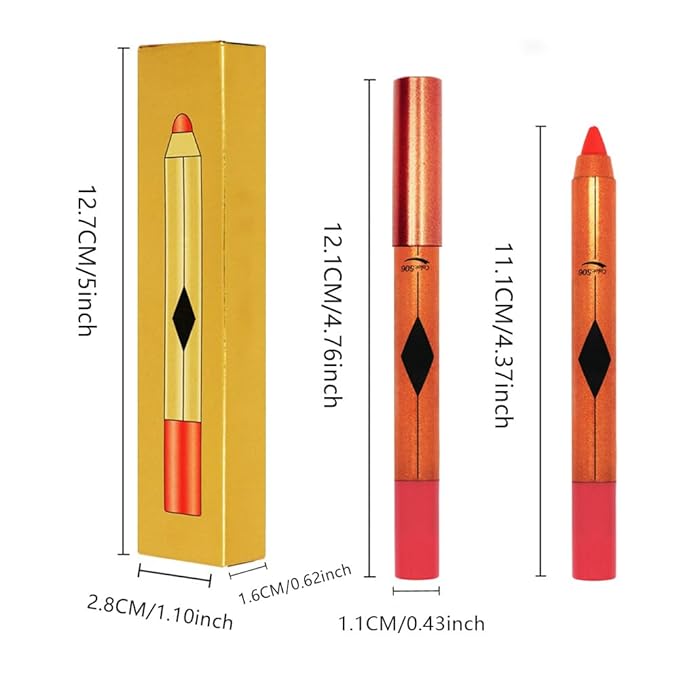 Dazzling Pink Matte Lipstick Pencil for Women Lip Liner and Lip Stain, Long Lasting Waterproof labiales mate 24 horas, originales pintalabios permanente 24 horas with Sharpener Easy to Apply 506#