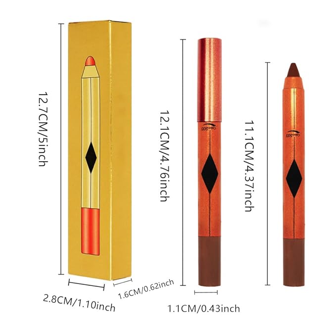 Coffee Orange Matte Lipstick Pencil for Women Lip Liner and Lip Stain, Long Lasting Waterproof labiales mate 24 horas, originales pintalabios permanente 24 horas with Sharpener Easy to Apply 503#