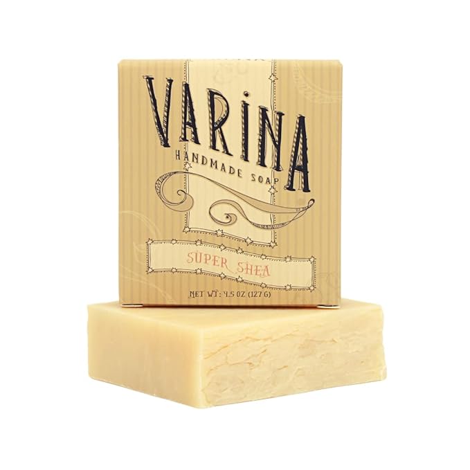 Organic Super Shea Bar Soap - Gentle Cleansing for Sensitive Skin, Unscented - 3 Pack