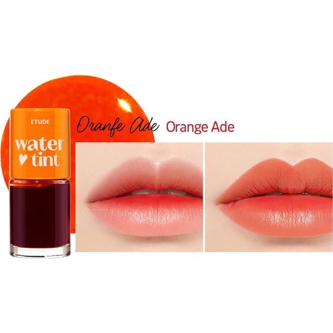 ETUDE Dear Darling Water Tint 3 Color SET (Strawberry Ade+Cherry Ade+Orange Ade, 9g*3) | Vivid Color Lip Stain with Moisturizing Weightless & Non-sticky Finish | Korean Makeup, Perfect for Gift