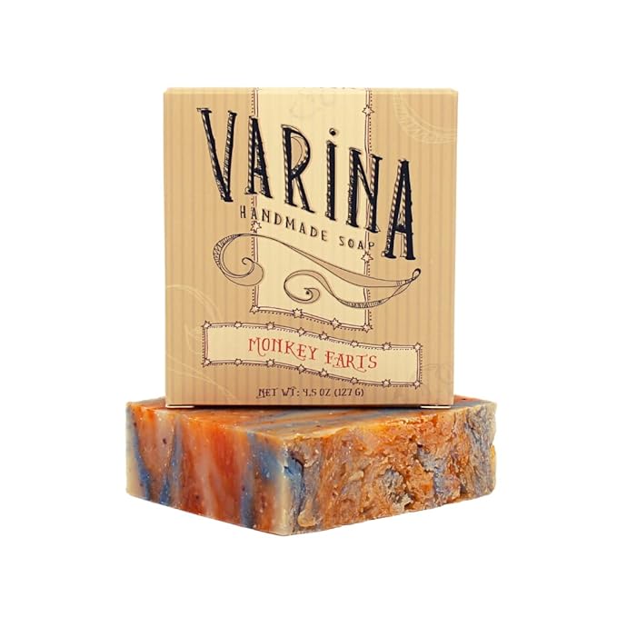 Natural Monkey Farts Bar Soap - Gentle Cleansing for Sensitive Skin, Fruity - 3 Pack