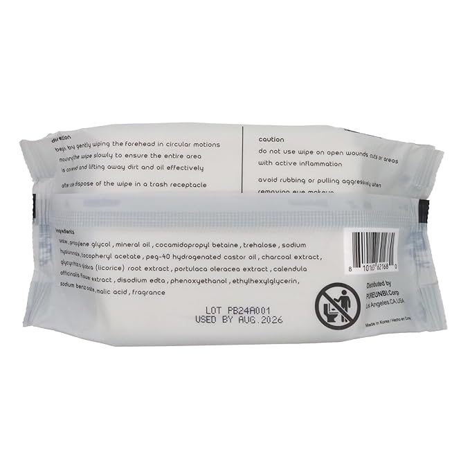 PB & JAY Cleancare Cleansing Wipes – 30 Count – Makeup Remover for Deep Clean & Fresh Skin – Hydrating Korean Face Wipes for Sensitive Skin (Charcoal)