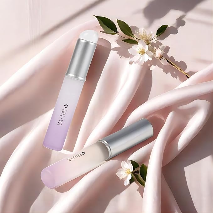 2PCS Silicone Lip Brushes, Lip Applicator, Makeup Brush for Concealer, With Gradient Color Handle (Purple)