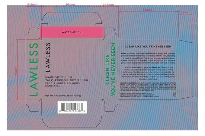 LAWLESS Make Me Blush Talc Free Velvet Blush, Watermelon, Pink, 0.18 Ounce