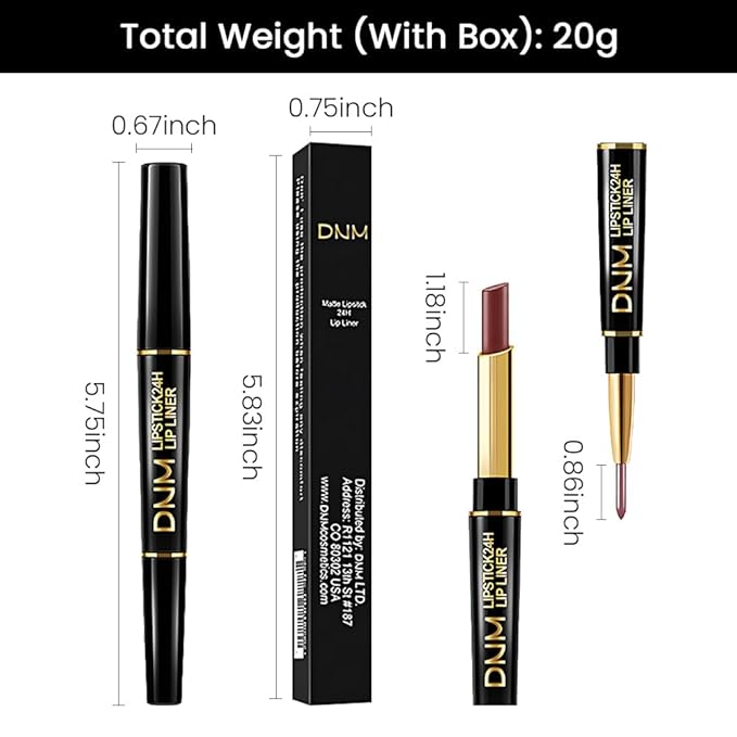BINGBRUSH 3Pcs Double Ended Rose Chocolate Burgundy Red Matte Lip Liner and Lipstick Makeup Combo Set for Women,Lipliner 24 Hours Original Waterproof Long Lasting Lip Stains Pencil Kit Set