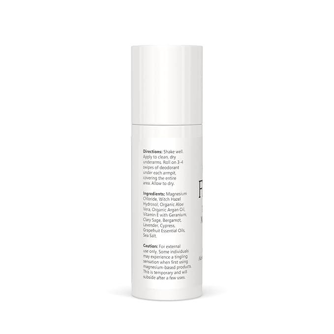 Clearly FRESH Natural Magnesium Roll On Deodorant | 24 hour Mineral Protection for Sensitive Skin with Aloe Vera | Without Aluminum, Parabens, Alcohol or Baking Soda | Geranium Sage