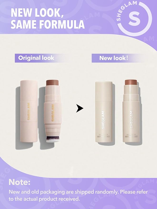 SHEGLAM Snatch 'n' Define Cream Contour Stick Long Lasting Highly Pigmented Sweat Proof Face Bronzer Makeup - Camel Suede