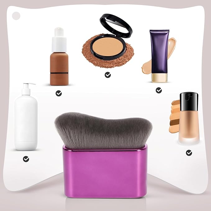 UNIMEIX Self Tanner Brush Sunscreen Body Makeup Brush Kabuki Blend Applicator Spray Tan Blending Beauty Brush for Body Coverage Perfector(Purple)