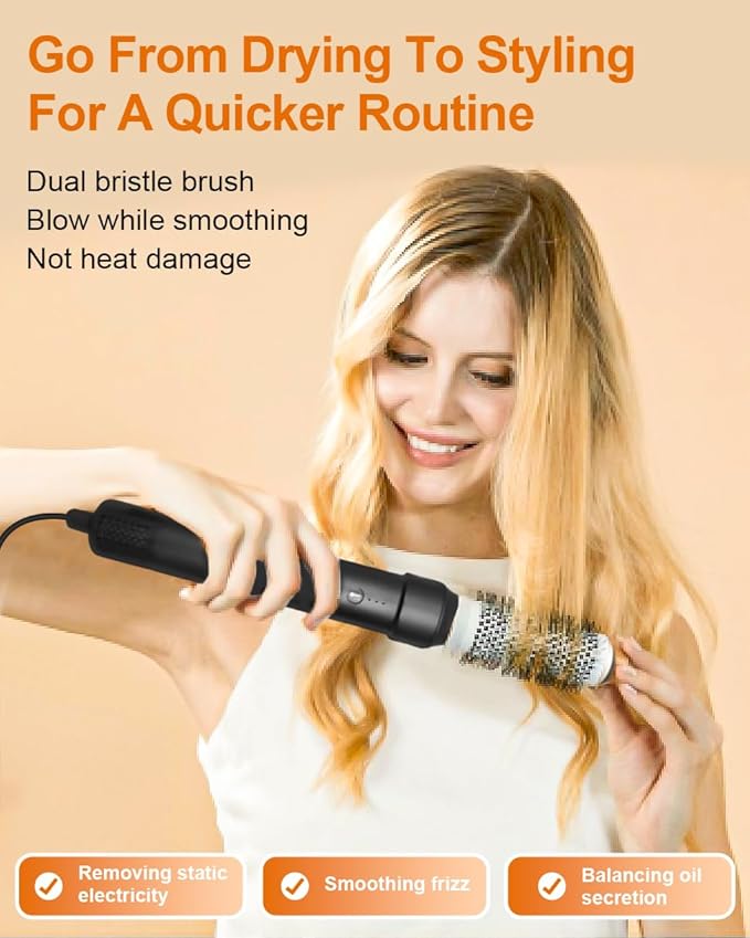 Diffuser Hair Dryer Brush, 7 in 1 Air Wrap Hair Styler, 1400 Watts Blow Dryer for Women, Hair Care Styling Tools, Auto Curling Iron, Multi Hair Styler for Fast Drying Curling Straightening Volumizing