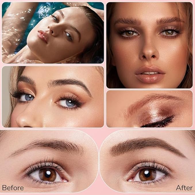Two Eyebrow Pencils, 2025 NEW Waterproof Magic Eyebrow Pencil, Dual-Ended 3D Microblading Eyebrow Pen with 4 Tip & Eyebrow Brush, Makeup Long-Lasting Eyebrow Pen for Women (02#Dark Brown*2)