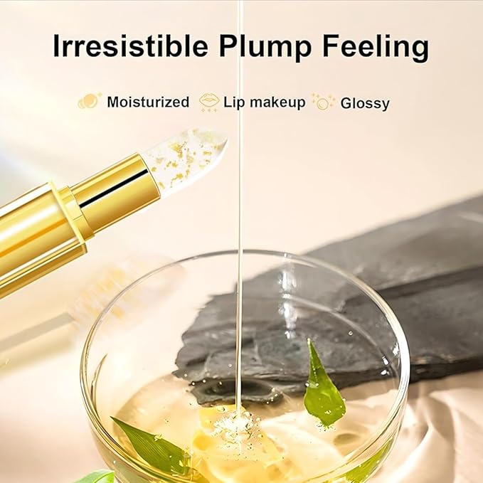 2pc Transferproof Color Changing Lipstick,Color Changing Lipstick, Gold Crystal Temperature Change Moisturize