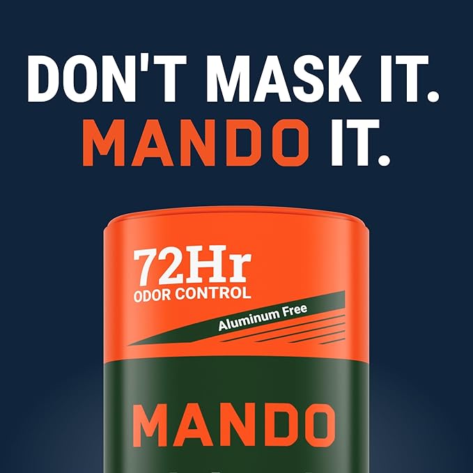 Mando Whole Body Deodorant For Men - Smooth Solid Stick - 72 Hour Odor Control - Aluminum Free, Baking Soda Free, Skin Safe - 2.6 Ounce (Pack of 2) - Clover Woods