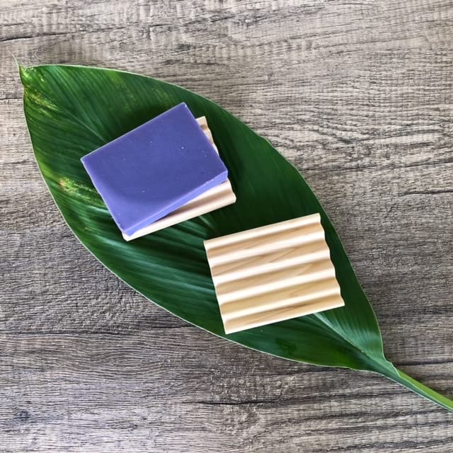 Oatmeal Milk & Honey Soap - Natural and Organic Ingredients & 2 Pack Soap Bar Dish, Draining Dish - 100% Natural Poplar Wood, No Chemical Varnish