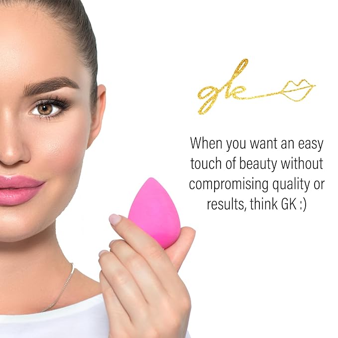 The Makeup Mesher- 2 Piece Makeup Blender Cruelty & Latex-Free, Streak-Free Highly Dense Large and Mini Travel Beauty Sponge from GK (1, Pink)