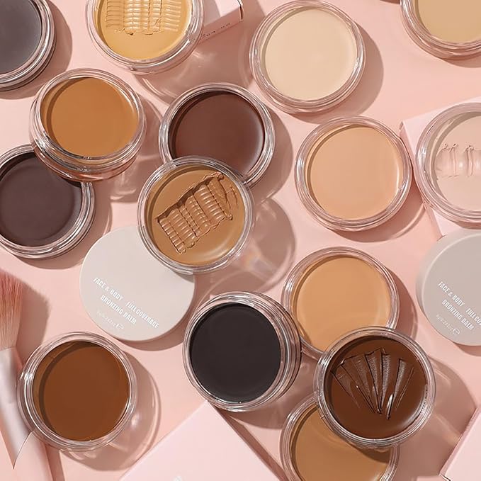 Kaely Cream Pot Concealer Full Coverage Makeup Set, Under Eye Brightener Color Correcting Concealer for Dark Circles, Waterproof Foundation Palette with Brush, Eye Ring Corrector de ojeras, 10