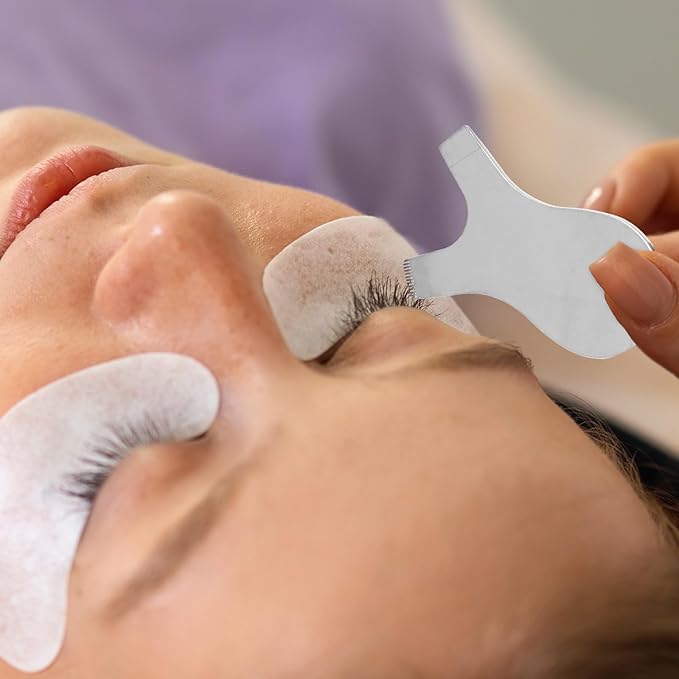 Lash Lift Comb, Reusable Metal Y Eyelash Comb Stainless Steel Eyelash Perming Brush Lash Lift Tools Eyelash Curlers Eye Makeup Tool Eyelash Separator Tool for Lash Grafting, Eyelash Extension - Silver