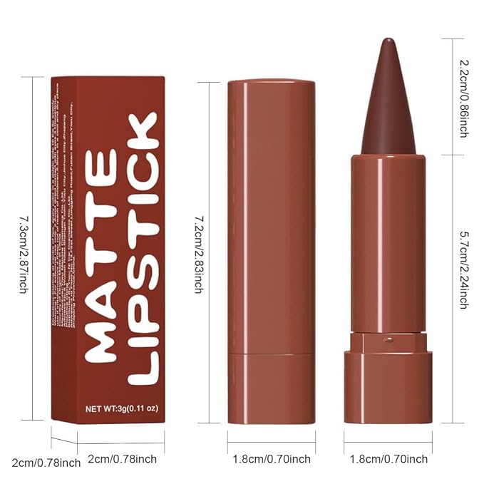 BINGBRUSH 2-in-1 Gradient Matte Lipstick & Lip Liner Set,3PcsLong Lasting Waterproof Lip Crayon for Women, Flawless Contour, Lightweight Ombre Lip Color Pencil(03#&05#&08#)