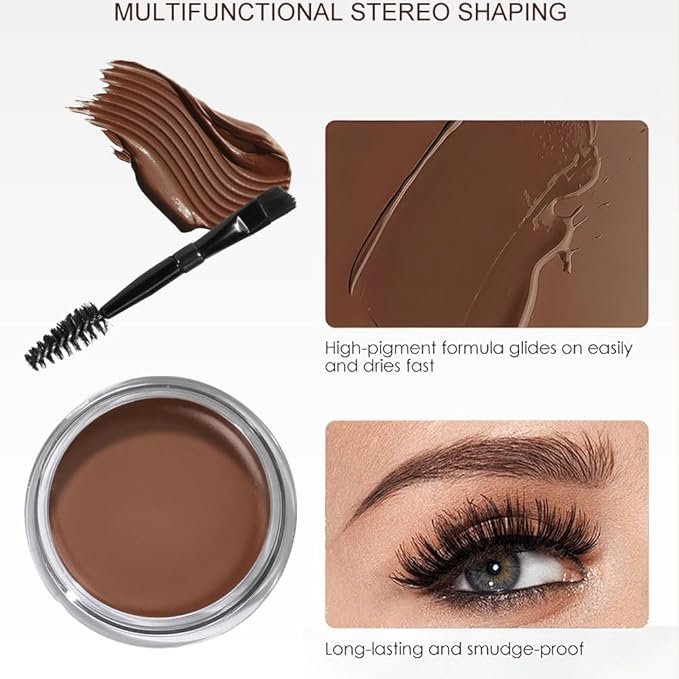 Brow Powder Kit,Long-Lasting Waterproof Two Colors Brow Filler Get Full Defined Natural Brows,Eye Brow Contour Palette with Double-ended Eyebrow Brush,sombra para cejas (MAY-03)