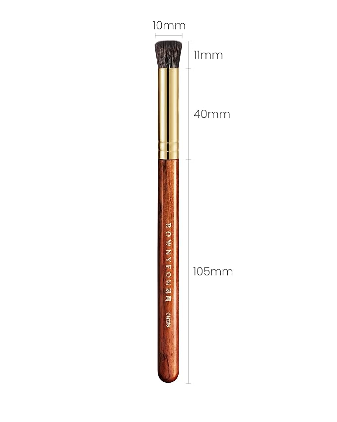 Desert Oak Series Flat Top Smoke Blender - 10mm Red Fox & Goat Hair Brush for Smudging & Blending, Luxury Bubinga Handle (CM 206)