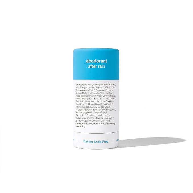 Hume Supernatural Aluminum Free Deodorant for Women & Men - Safe for Sensitive Skin - Probiotic, Plant-Based, Baking Soda Free, Aloe, & Cactus Flower, Anti Sweat, Stain & Odor – After Rain, 2-Pack