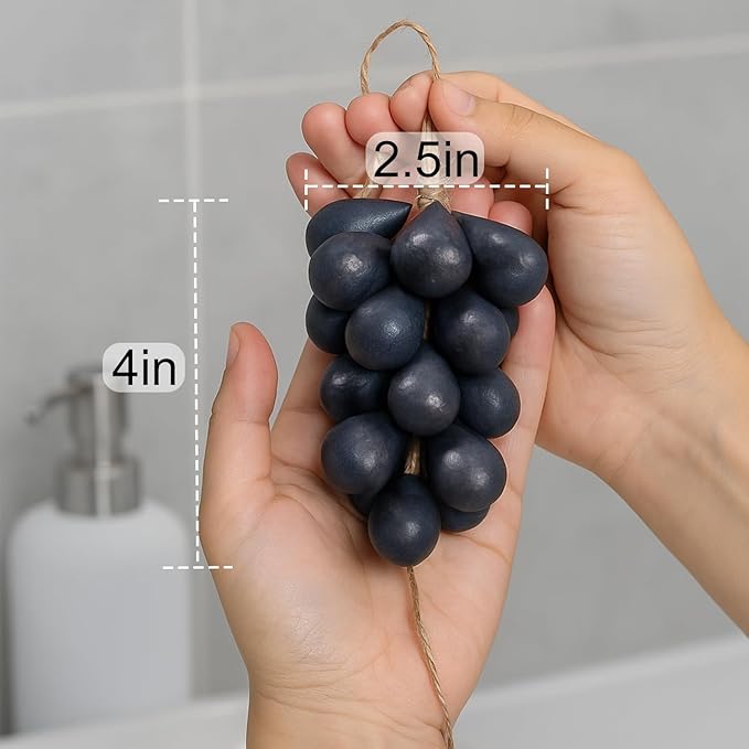Grape Shaped Natural Handmade Soap Bar, Decorative Bath & Body Soap Gift for Women, Packed in Elegant Gift Box, Black