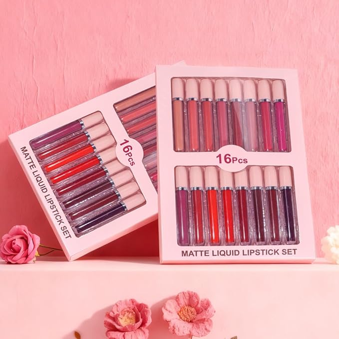 evpct 16Pcs Matte Liquid Lipstick Set