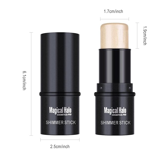 Ownest 2 Colors Highlighter Stick, Shimmer Glow Cream Highlighter for Face & Body, Subtle Shimmer Face Illuminator, Buildable, Blendable, Smooth Hydrating Radiance Balm, for All Skin Types