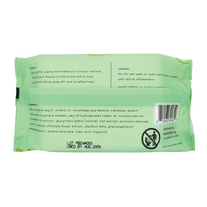 PB & JAY Cleancare Cleansing Wipes – 30 Count – Makeup Remover for Cooling Hydration & Comfort – Hydrating Korean Face Wipes for Sensitive Skin (Cucumber)