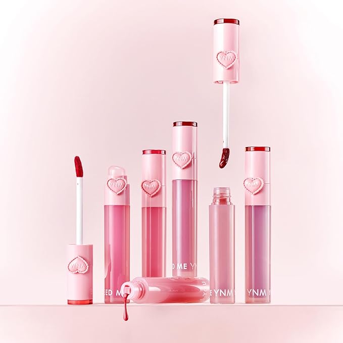 YNM Heart Jelling Tint, PEPPER JELLING, Silicone Lip Brush Included, K-Beauty, Non-Sticky, Moisturizing, Smudge-Proof, Korean Lip Tint, Long-Lasting, Vivid Color, 0.09 oz